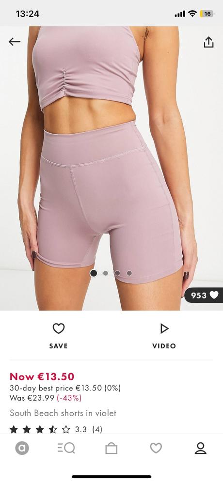 Ružové šortky asos, 34 / xs