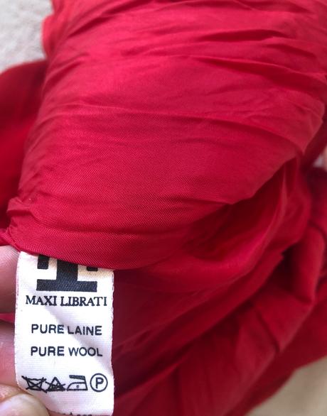 Červená puzdrová vlnená sukňa s/36, s