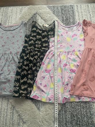 Letné saty bez rukávov veľ.98/104 4 ks, h&m,98