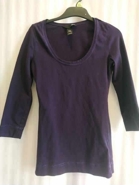 Dámsky elastický tmavo fialový top, h&m, xxs, h&m,xs