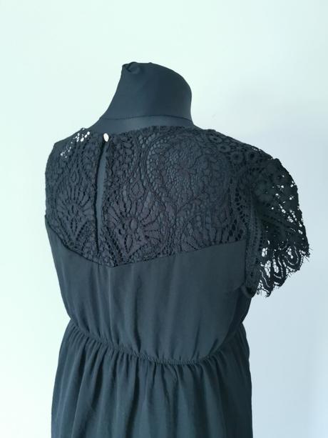 Tehotenské čierne šaty s čipkou h&m, h&m,m