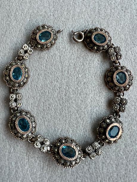 Starozitny naramok striebro a 18k zlato,