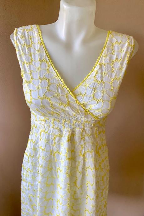 Bavlnené azurkove šaty 2+1napoly, xs