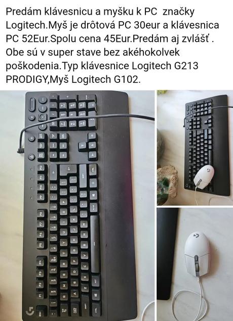 Klávesnica a myška logitech, 