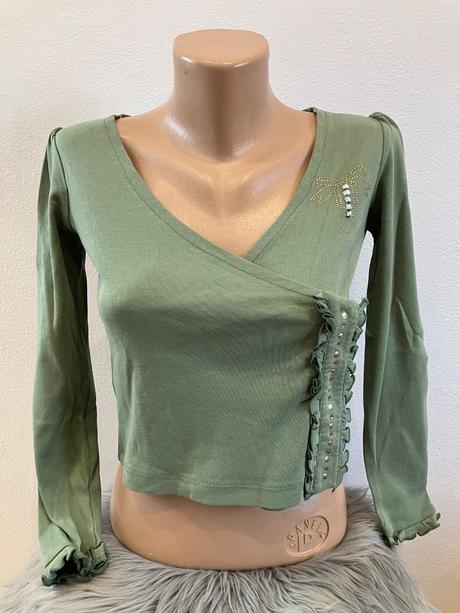 Dievčenské crop tričko s kamienkami (8r.), original marines,128