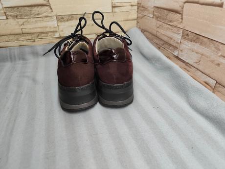 Waldläufer 38,5 - dámske kožené bordové topánky, 39