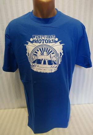 Pánske modré tričko west coast motors, jhk, xxl, xxl