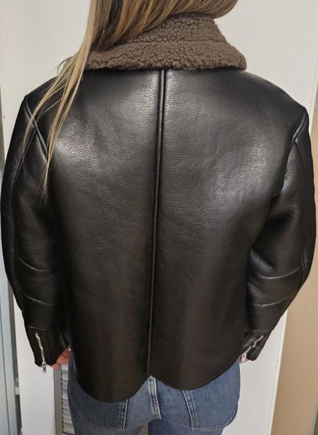 Zimná koženková bunda vel.34, c&a,xs