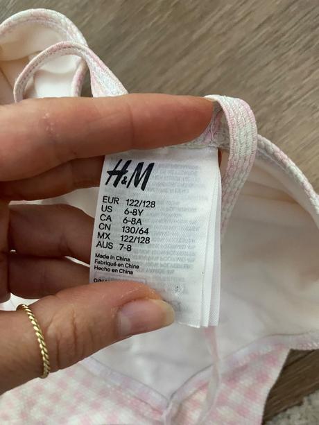 Ružové plavky s mašľou, h&m,128