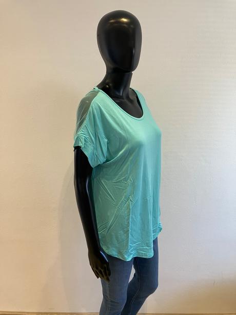 Dámske tričko s výstrihom na chrbte mentolové, l / m / s / xl