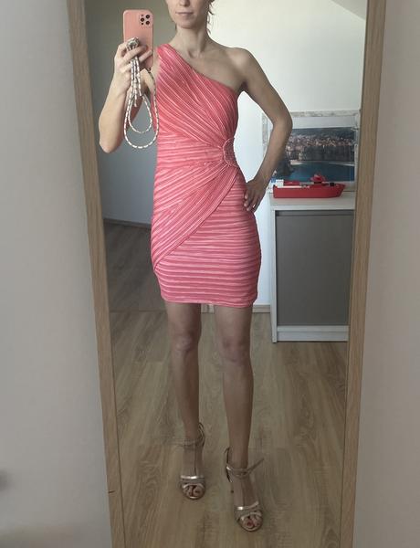 Šaty - lososová, s