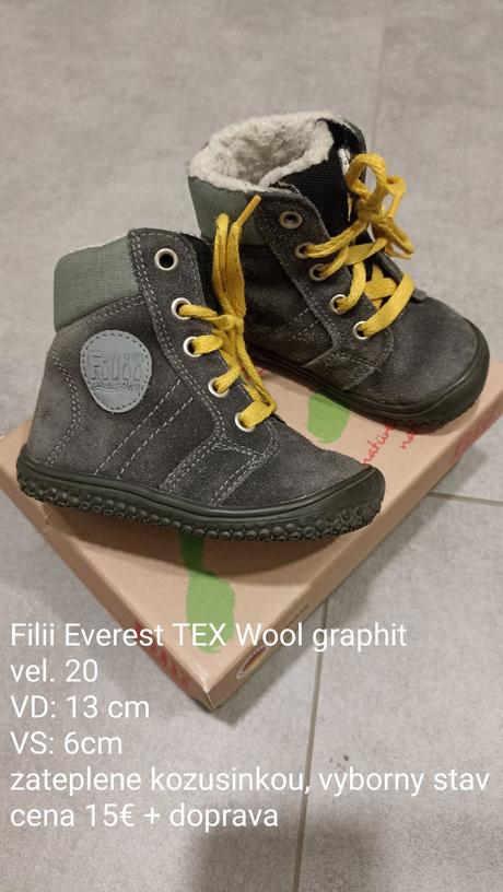 Zimné barefoot filii everest, veľ.20, filii,20