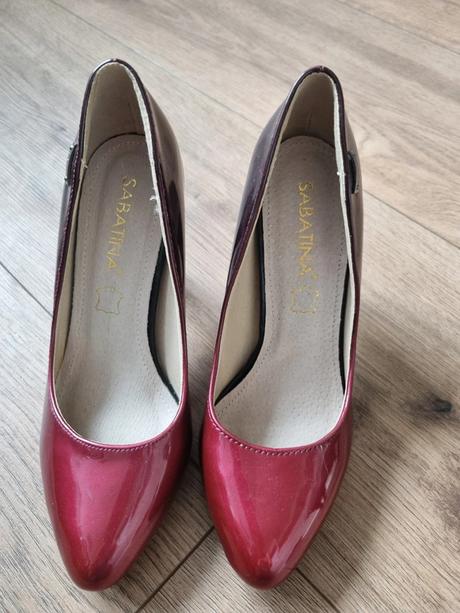 Bordovo-čierne ombré lodičky 36, 36