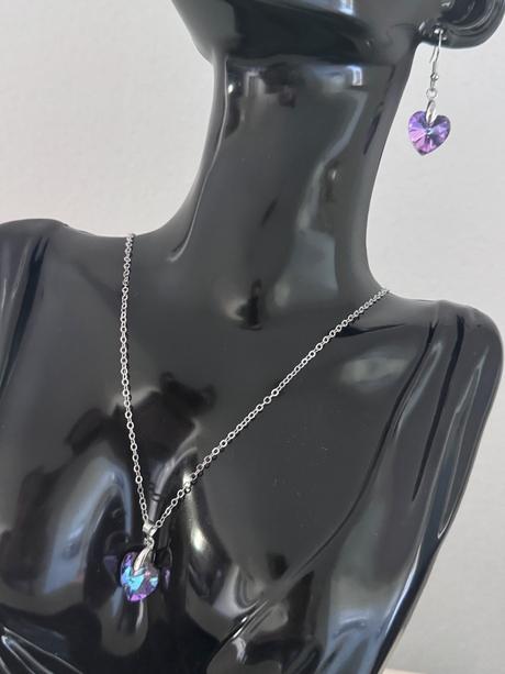 Set náušnice + retiazka s príveskom srdiečko,