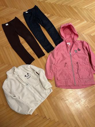 Mix balík - teplá mikina,vetrovka,vyteplené leginy, 122–134
