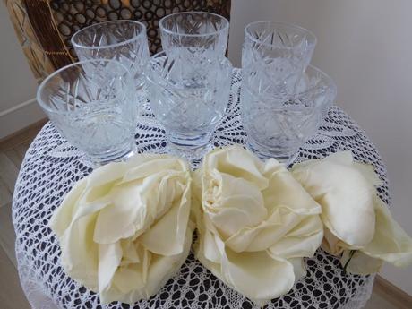 Bohémia brúsené sklo -6 kusov top top stav,, 