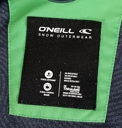 Zelená lyžiarska vetrovka, o'neill,m