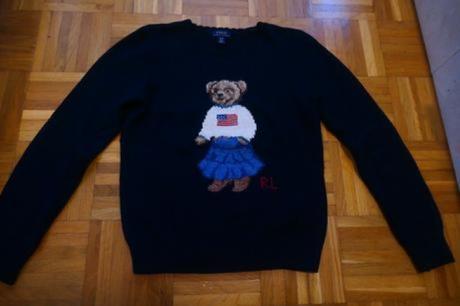 Ralph lauren bear ikonicky bavlneny sveter s/m, ralph lauren,s