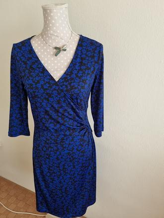 Modro čierne elast.šaty orsay 38, orsay,38