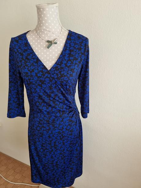 Modro čierne elast.šaty orsay 38, orsay,38