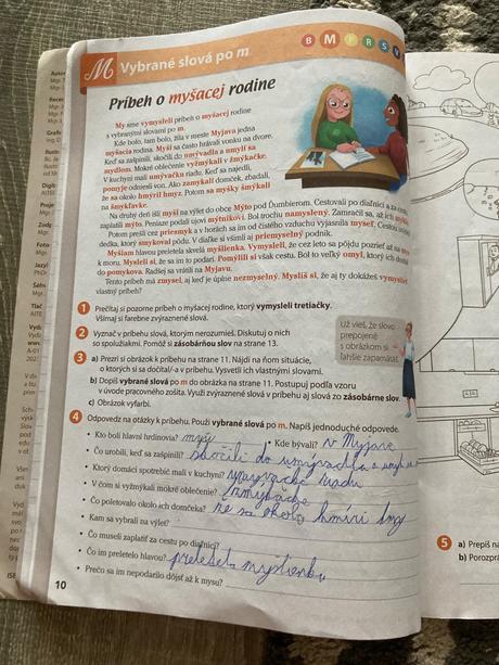 Vybrané slová v obrázkových príbehoch, 