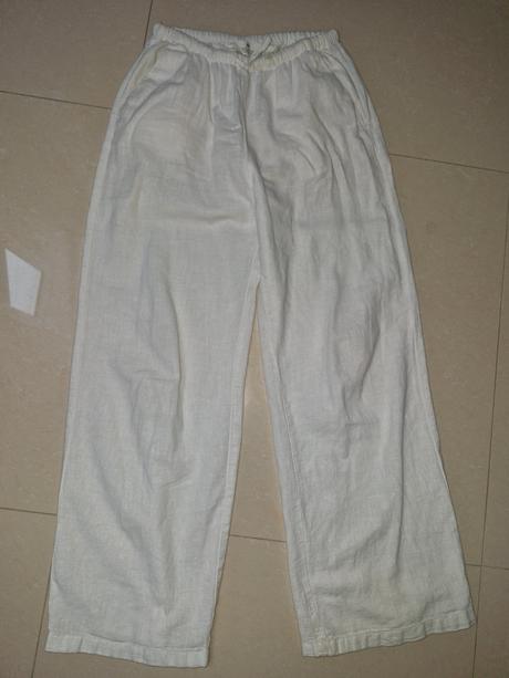 Ľanové nohavice, h&m,152