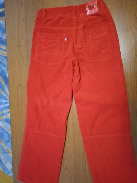 Vyteplené menčestrové nohavice, 134