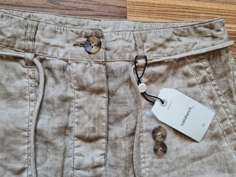 Sandwich ľanová midi sukňa, s