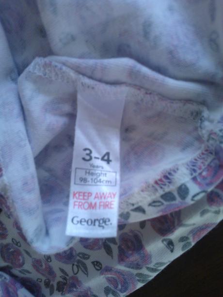 Biele tričko s potlačou ružičiek,v.3-4r.98/104, george,98