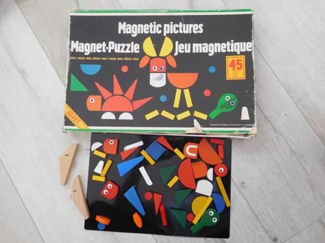 Magnetic pictures-45, drevená magnetická puzzle,, 