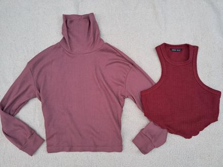 Oversized a crop topy na velkost s, s