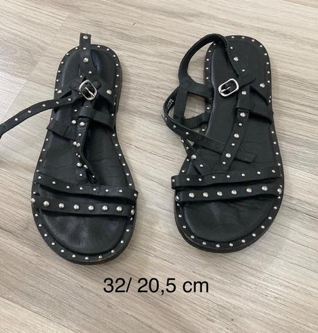 Zara vybíjané kožené sandále, zara,32