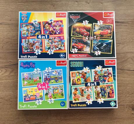 4x trefl puzzle 4in1,