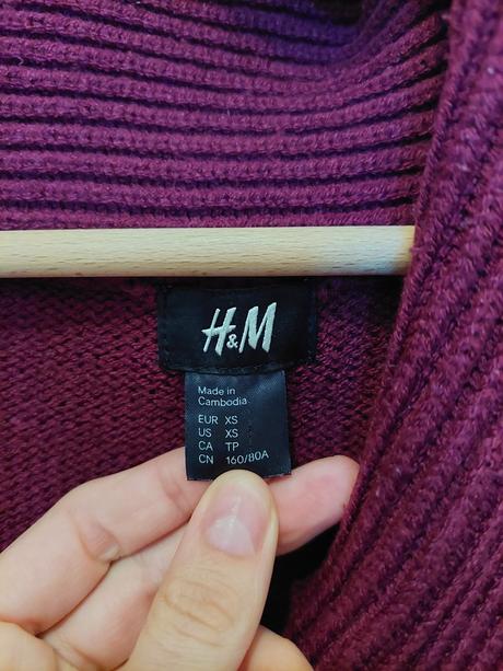 Svetrove saty h&m bordovofialove, vel. s, h&m,s