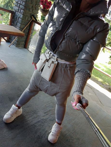 Puffer bunda lakovana, s