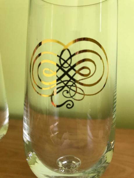 Náhradné poháre na šampus, zlátený dekor, 