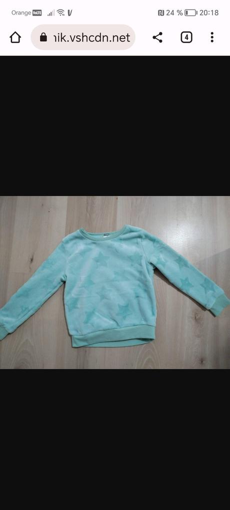 Mentolova teplucka mikina 110/116, 110