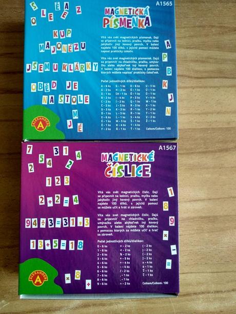 Magnetické písmenká a čísla, 