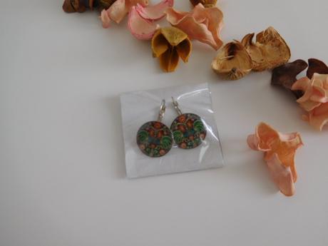 Náušnice zelenkavý vzor,,