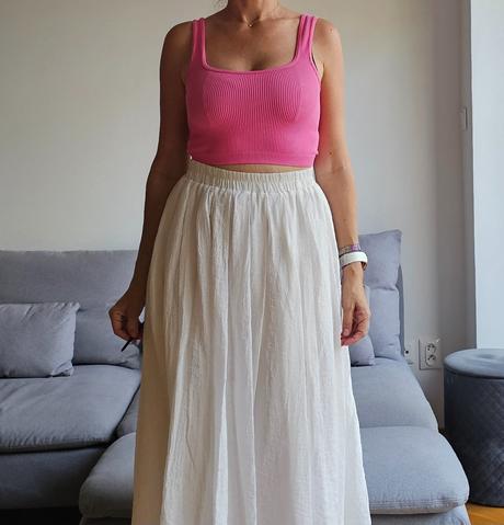 Sýto ružový crop top tielko, zara,m