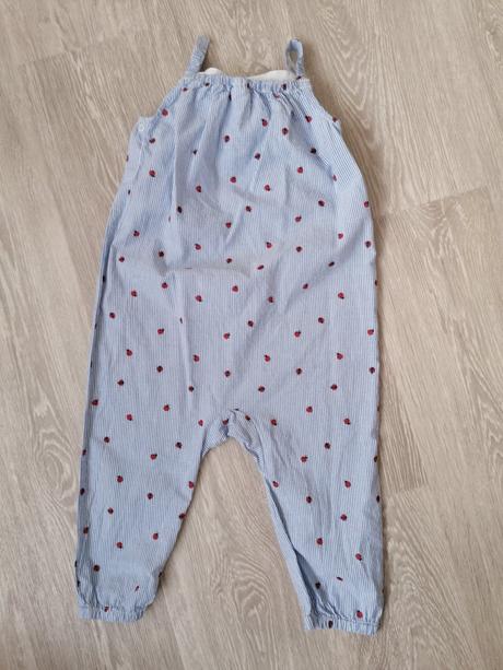 Bavlnený overal s volánmi lienky, h&m,86