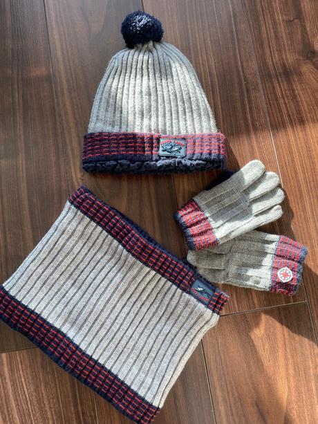 Čiapka, rukavice, šál set na 4 roky-104 cm, sergent major,104