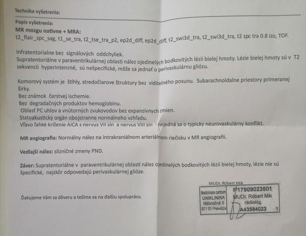 Aké sú moje výsledky z magnetickej rezonancie?