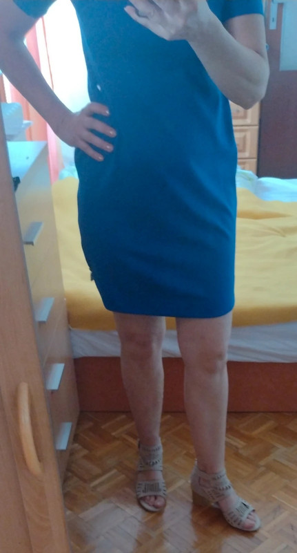 Modré šaty s efektnými bočnými zipsami, reserved,m