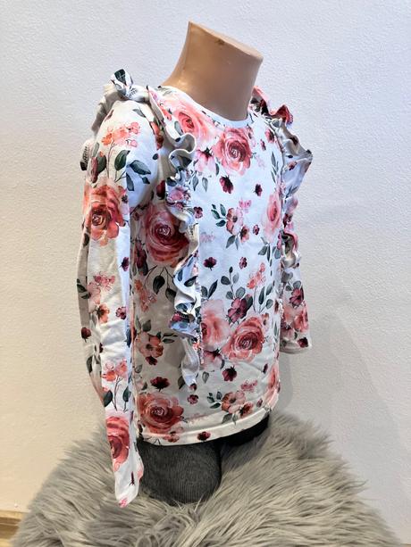 Dievčenské tričko kvetované (116), 116