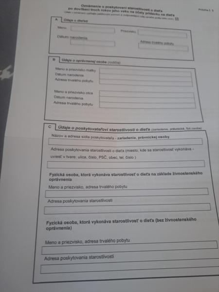 Rodičovský príspevok po dovŕšení 3 rokov dieťaťa