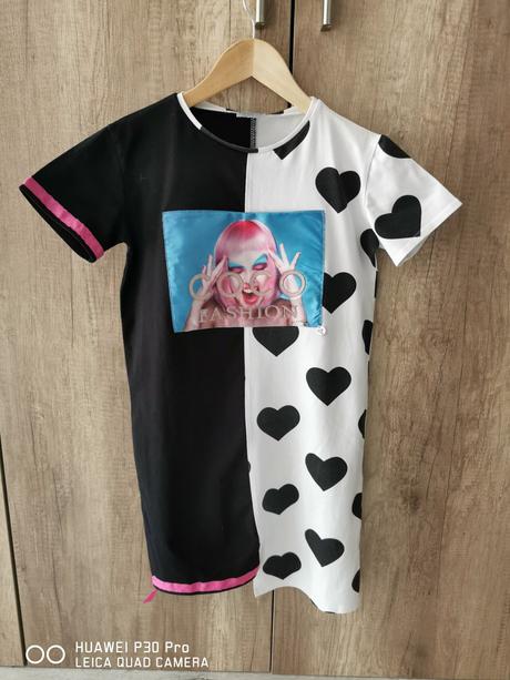 Detské asimetrické tričkové šaty, 146