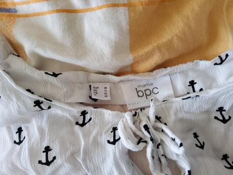 Tehotenske tricko biele s kotvami, letne, bonprix,38