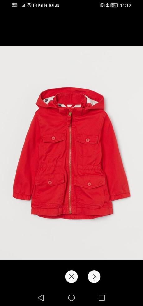Jarná bunda hm č. 116 z bavlneného kepru, h&m,116