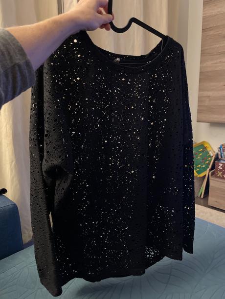 Čierne sieťkované tričko, m